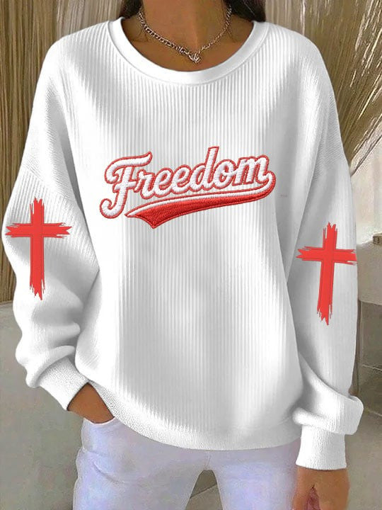 White Freedom Sweatshirt RIP Charlie Kirk Merch Sweatshirt Gifts For Charlie Kirk Memorial - Lilybirchmarket