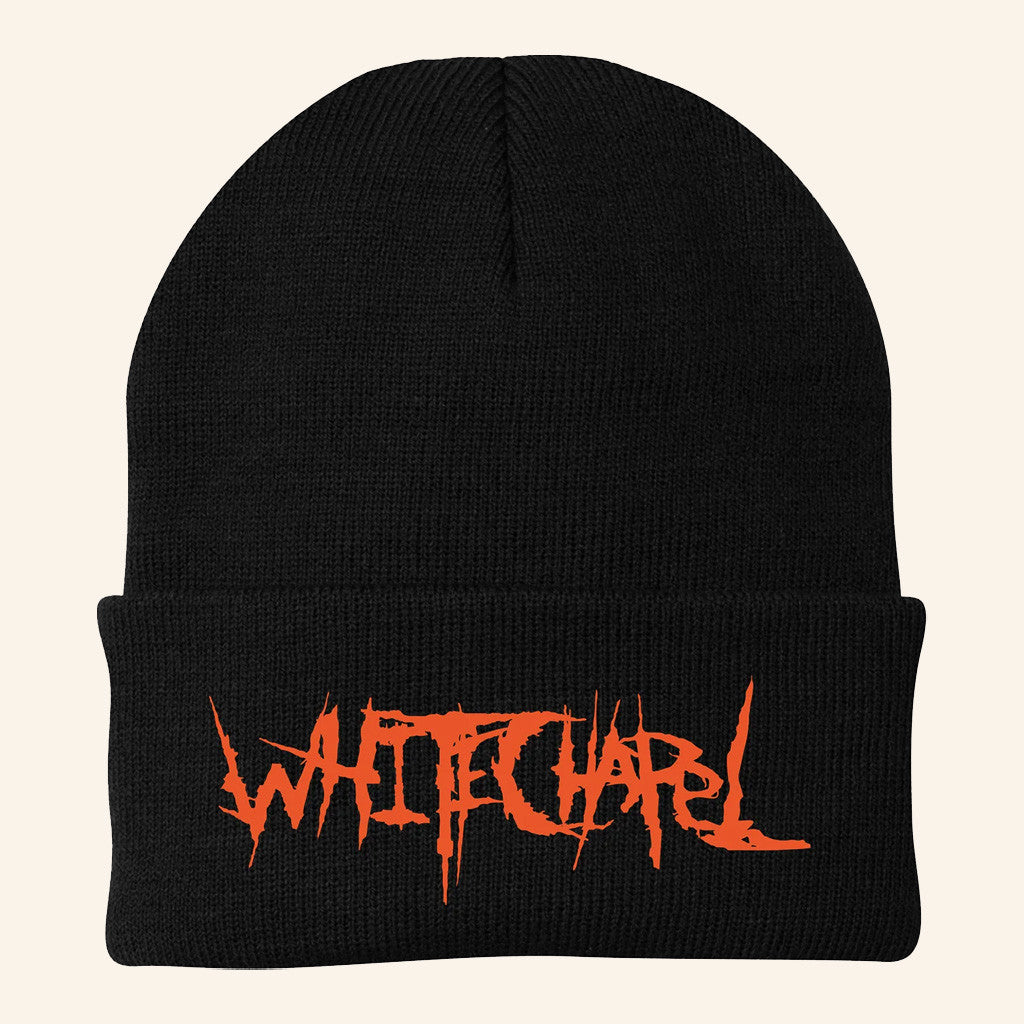 Whitechapel Merch Classic Logo Orange On Black Beanie Christmas Gift Ideas For Husband - Lilybirchmarket