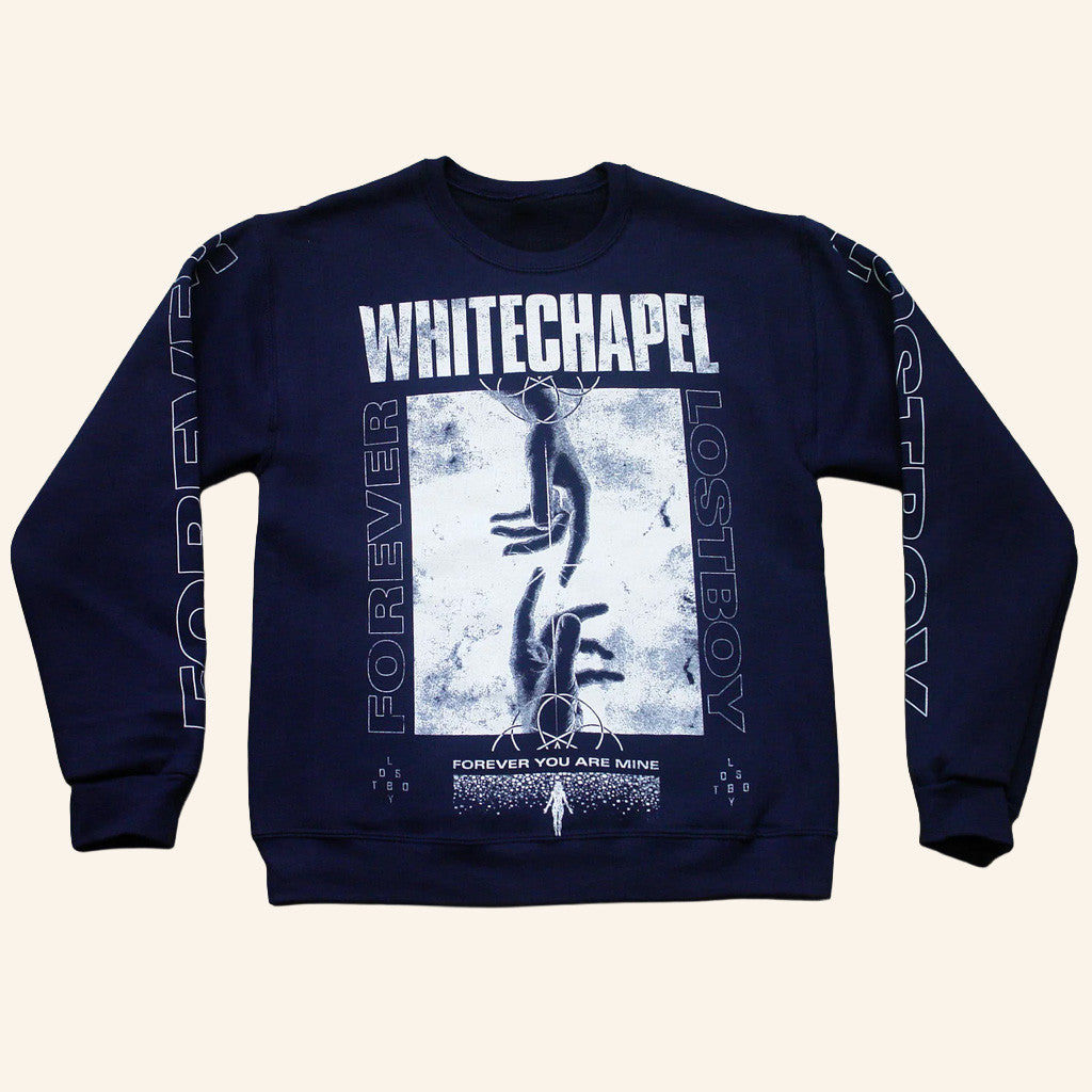 Whitechapel Merch Lost Boy Navy Crewneck Whitechapel Sweatshirt Gifts For Him - Lilybirchmarket