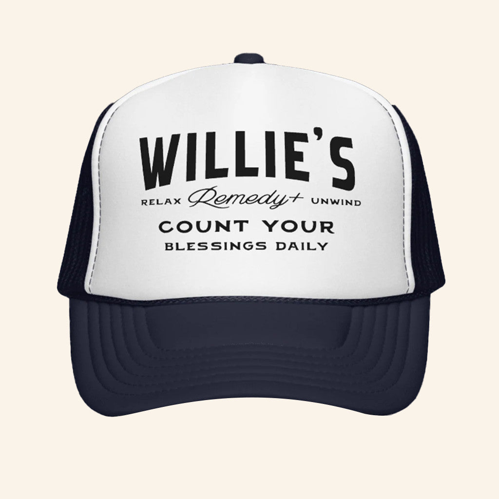 Willie's Remedy Merch Count Your Blessings Trucker Hat Gifts Ideas For Dad - Lilybirchmarket