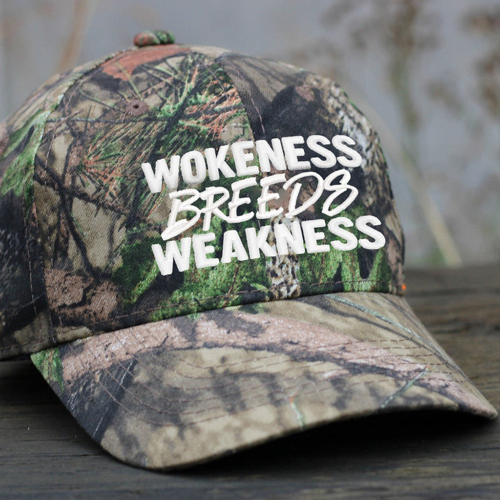 Wokeness Breeds Weakness Embroidered Camo Hat Anti Liberal Hat Gifts For Republican - Lilybirchmarket
