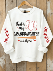  Women's That's My Granddaughter Out There Baseball Print Sweatshirt Gifts For Baseball Lovers - TradiViet