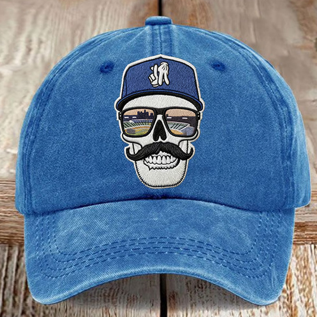 World Series Merch 2025 Skull LA Dodgers Back To Back Champions Hat Embroidered Game Day Hat - Lilybirchmarket