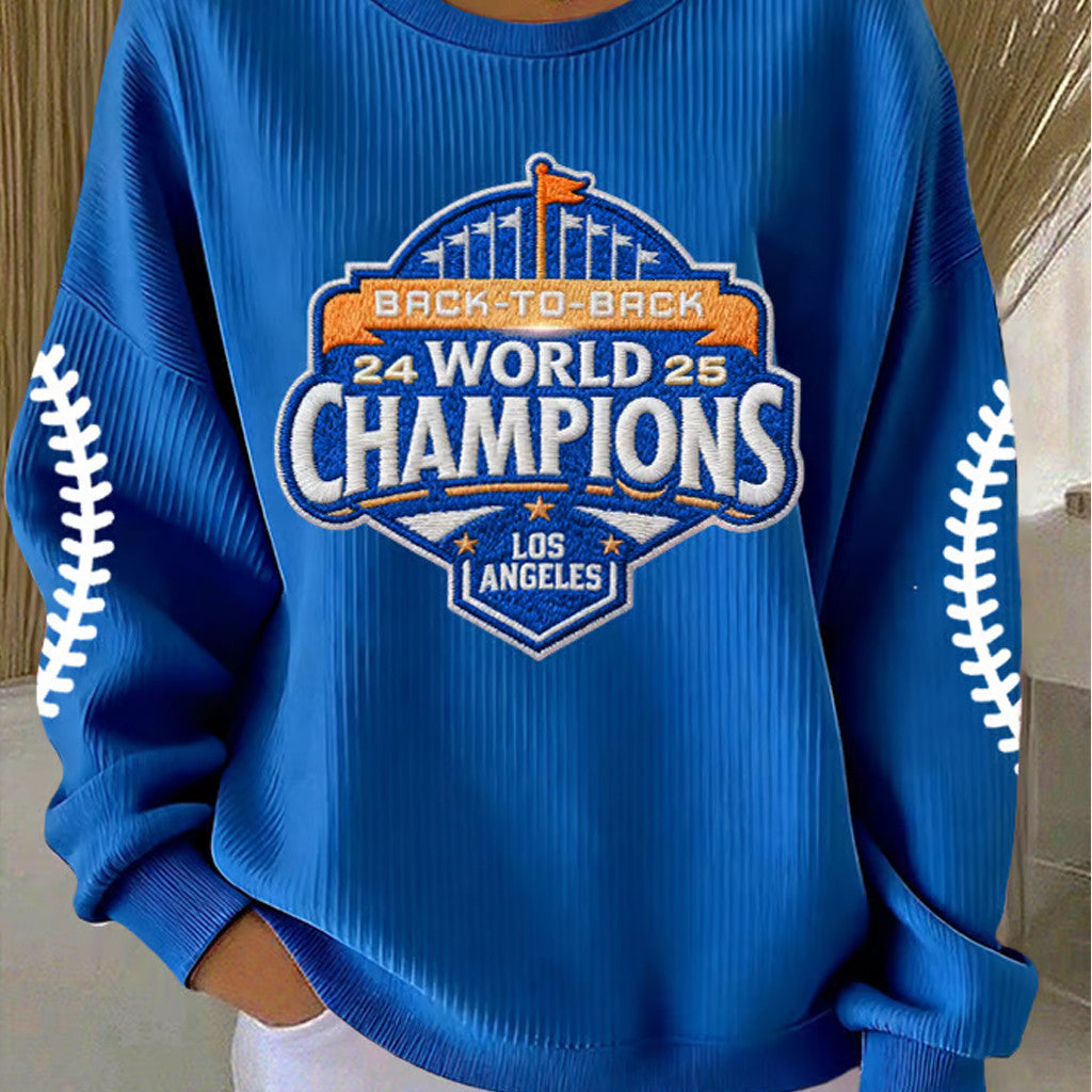 World Series Merch 2025 Sweatshirt LA Dodgers Back To Back Champions Apparel Game Day Sweatshirt - Lilybirchmarket