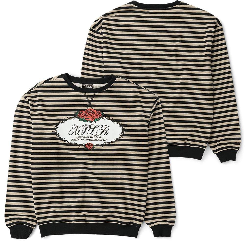 XPLR Merch Sam And Colby Sweatshirt Dead Roses Striped Sweatshirt Top 10 Mother's Day Gift Ideas - Lilybirchmarket