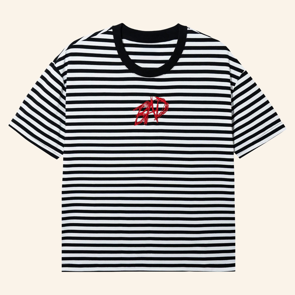 XXXTentacion Merch Bad Striped T-Shirt Unique Gifts For Brothers - Lily Birch Market