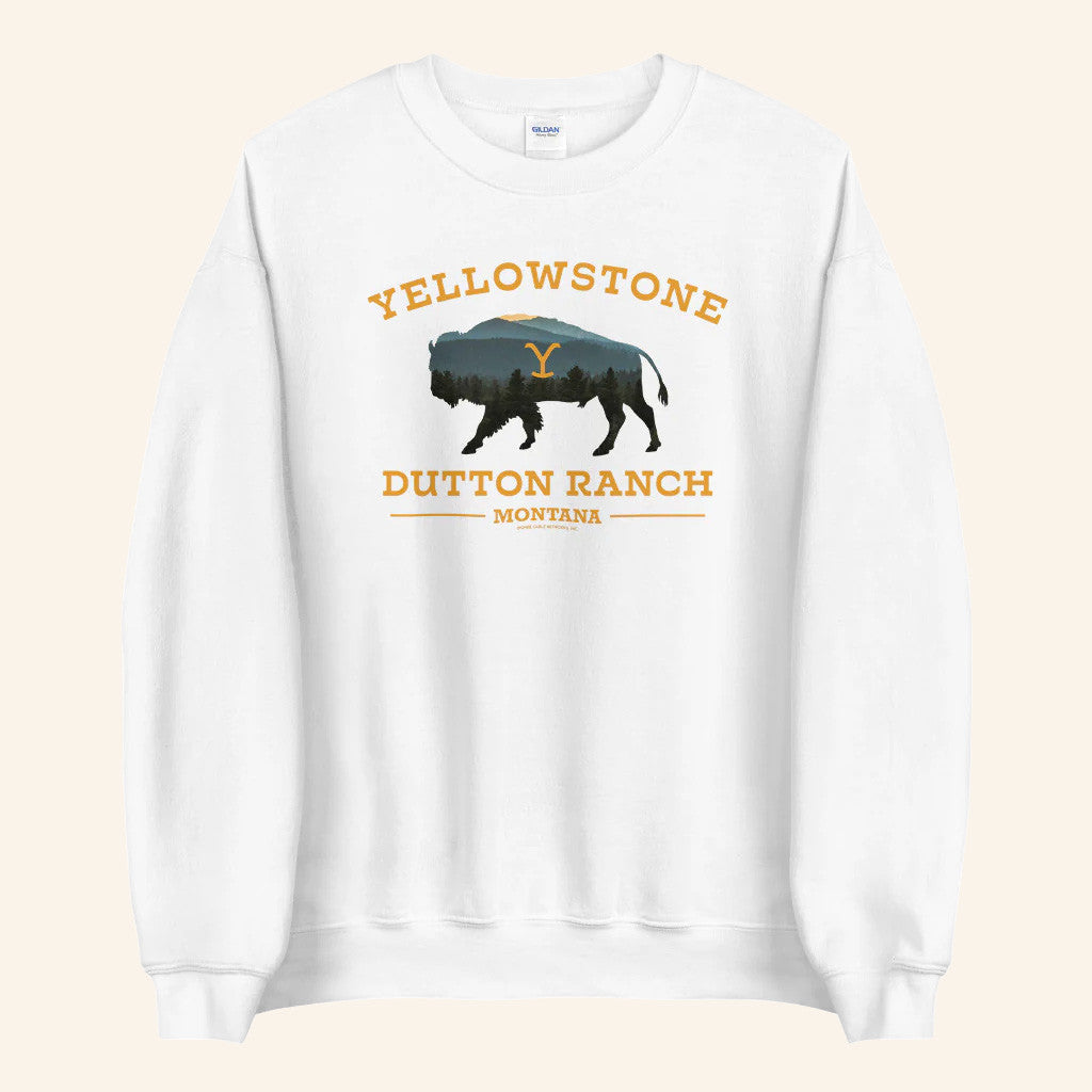 Yellowstone Merch Dutton Ranch Bison Crewneck Yellowstone Sweatshirt Him Gifts - Lilybirchmarket