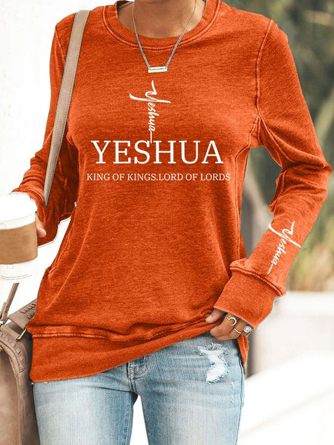 Yeshua King Of Kings Lord Of Lords Sweatshirt Faith Based Clothing Christian Gifts For Women - Lilybirchmarket