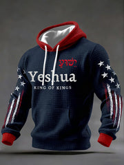 Yeshua King Of Kings Waffle Hoodie Men's Christian Apparel Faith Based Gifts For Him - Lilybirchmarket