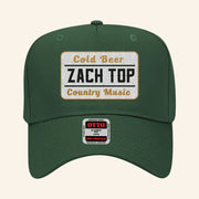 Zach Top Merch Cold Beer And Country Music Green Hat Embroidered Xmas Presents For Him - Lilybirchmarket