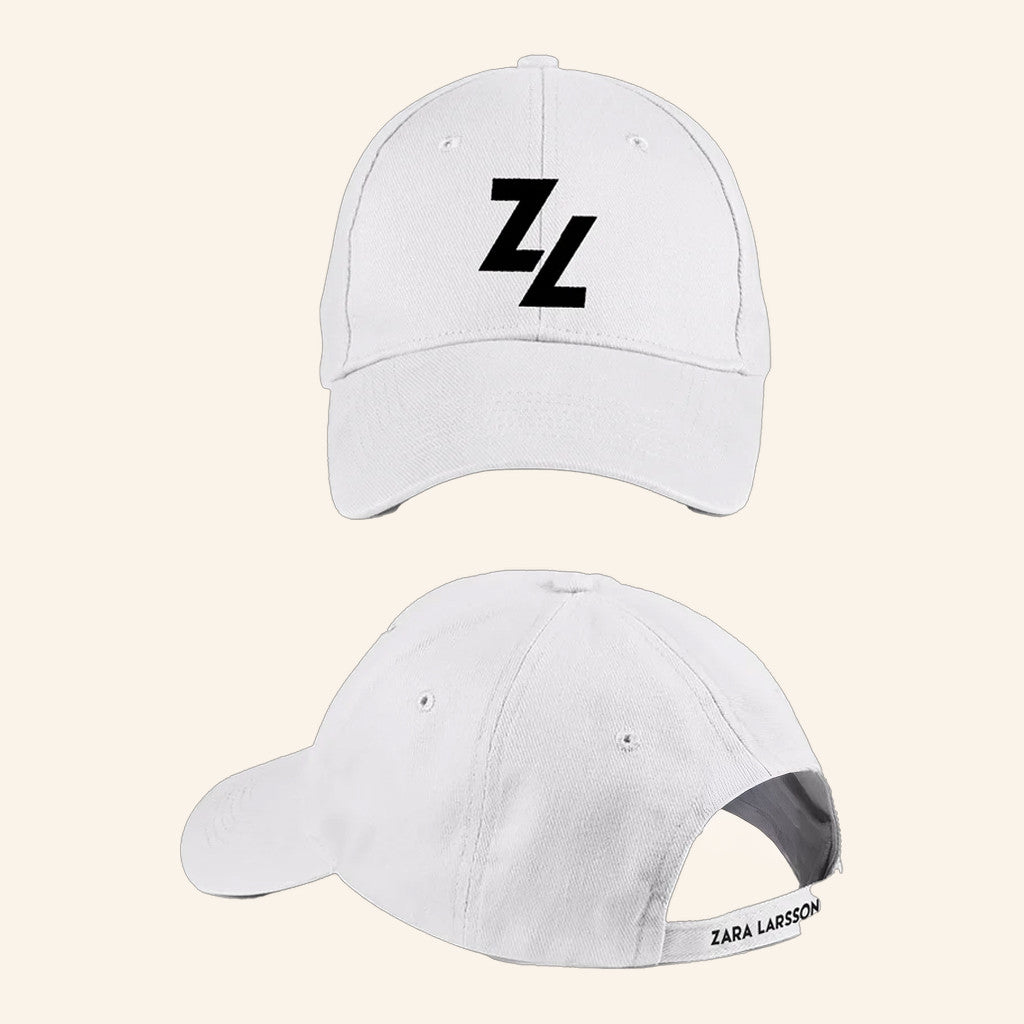 Zara Larsson Merch ZL Logo Embroidered White Hat Christmas Presents For Music Lovers - Lilybirchmarket