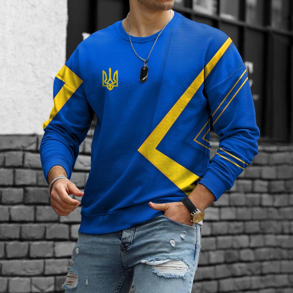 Zelensky Sweatshirt Ukrainian Trident Symbol Patriotic Apparel Gifts For Him Retro Gift for Him - Lilybirchmarket