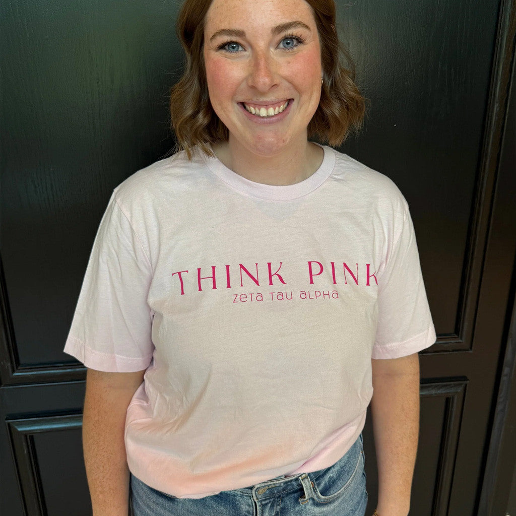 Zeta Tau Alpha Merch Think Pink T-Shirt Best Gifts For Friends - Lily Birch Market