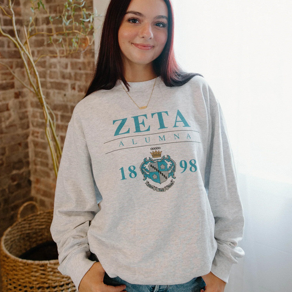 Zeta Tau Alpha Merch Zeta Alumna Crest Sweatshirt Best Gifts For Her - Lilybirchmarket