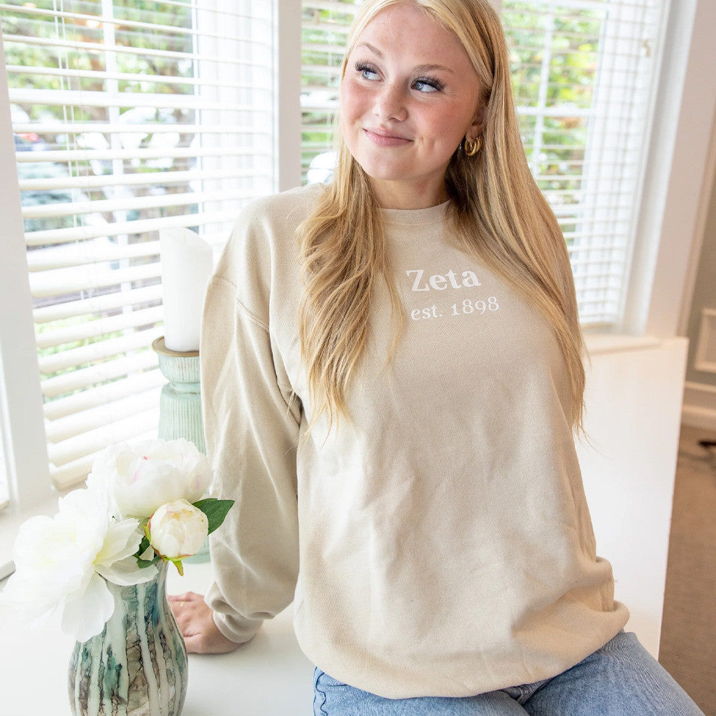 Zeta Tau Alpha Merch Zeta Est 1898 Sweatshirt Gifts Ideas For Besties - Lilybirchmarket