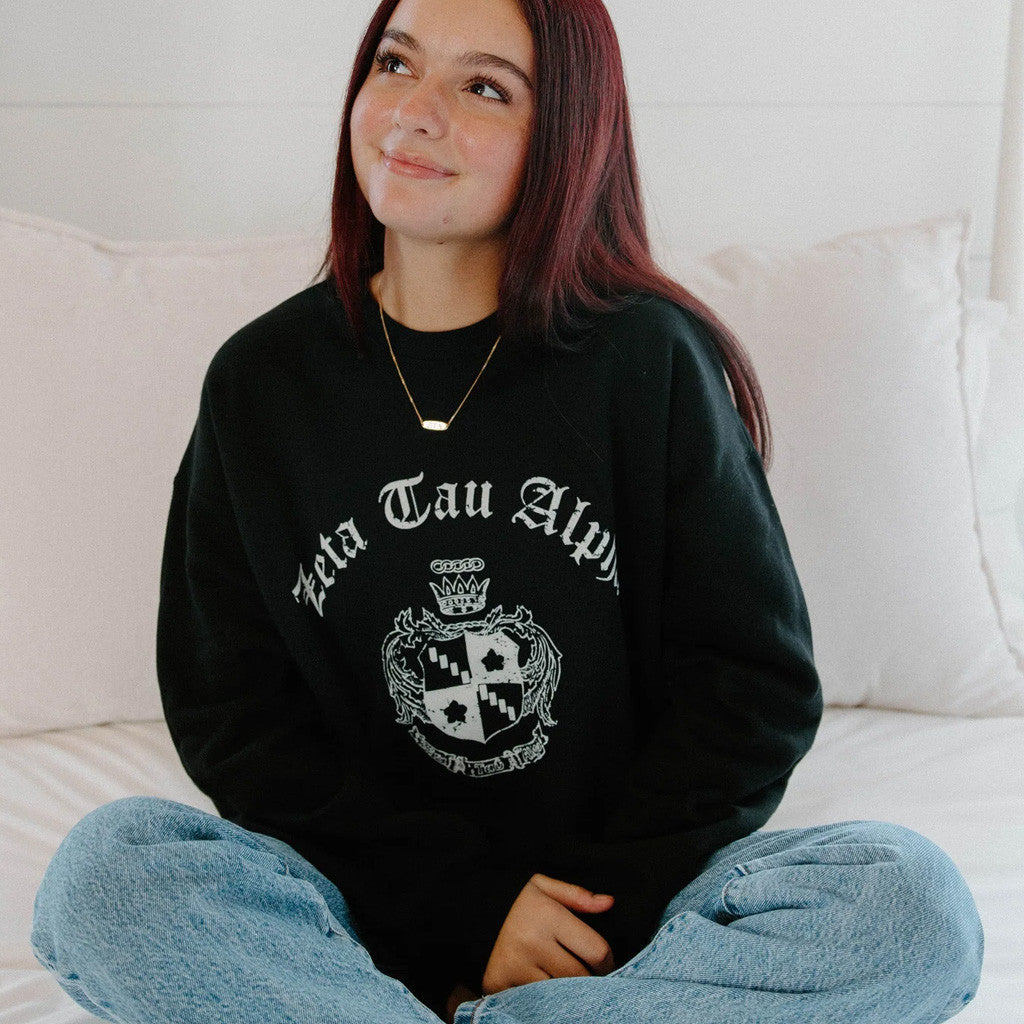 Zeta Tau Alpha Merch Zeta Tau Alpha Crest Sweatshirt Present For Girlfriend - Lilybirchmarket